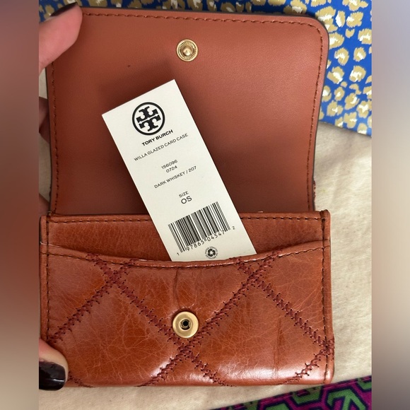 New 🍂 Tory Burch Willa cardholder 🍂 dark whiskey color - Picture 5 of 6